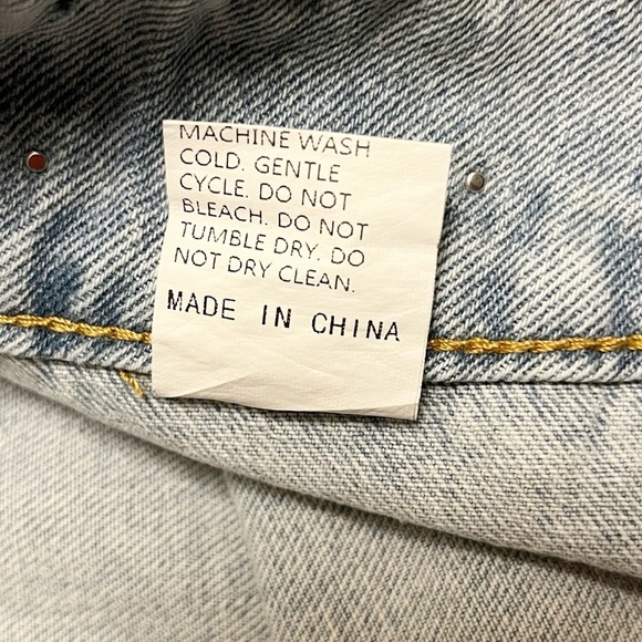 Western Boho Silver Studded Light Blue Distressed Denim Skort Size XS - Picture 6 of 6